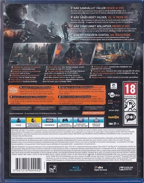 Tom Clancys - The Division - PS4 (B-Grade) (Genbrug)